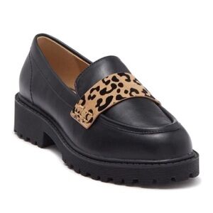 BRYANT LUG LOAFER IN BLACK LEOPARD